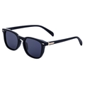 Classic vintage square sunglasses with black frame and metallic arrow detail - Bright Black Gold Frame (All Gray Lens)