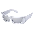 Gafas de sol deportivas Y2K plateadas con lentes rectangulares gris oscuro para hombres - C4 Marco de Mercurio Copos de Mercurio
