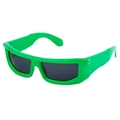 Gafas de sol de ciclismo Y2K con montura rectangular verde neón y lentes grises - C3 Montura Verde Lente Gris
