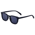 Classic vintage square matte black sunglasses with dark grey lenses for men - Sand Black Frame (All Gray Lens)