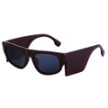Cat eye sunglasses with wide side wings and deep burgundy frames for a modern look - Red & Grey