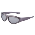 Y2K wraparound sportzonnebril in metallic donkergrijs met rookkleurige lenzen - Gunmetal Mercurius Film
