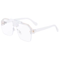 Occhiali da sole vintage punk quadrati trasparenti con dettagli in metallo oro - Montatura Trasparente Oro Lenti Anti-luce Blu (C11)