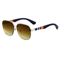 Gafas de sol aviador sin montura con marco dorado y lentes degradadas marrón - Marco Dorado Marrón (C2)