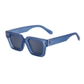 Gafas de sol cuadradas vintage con montura azul mate y cristales gris oscuro - C7 Arena Azul Oro Todo Gris