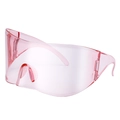 Outdoor sports cycling sunglasses featuring a translucent pink oversized wrap frame - C8 Light Pink