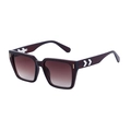 Retro square frame sunglasses for men with brown gradient lenses and metallic accents - Dark Tea Gradient Tea Grey (C2)