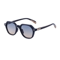 Gafas de sol retro con montura negra gruesa y lentes degradadas en azul y marrón - C3 Negro Oro Verde Amarillo Degradado