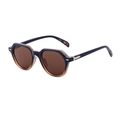 Retro-Sonnenbrille mit braunem Schildpatt-Farbverlauf und dunklen Gläsern - C6 Schwarz Demi Braun