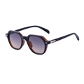 Gafas de sol retro con montura negra y ámbar y lentes de color violeta degradado - C8 Marrón Oro Gris Marrón