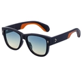 Gafas de sol negras cuadradas con lentes degradadas azul-amarillo y detalles naranjas - Negro Brillante Oro Verde Amarillo Degradado (C3)