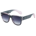 Gafas de sol cuadradas de moda con montura degradada en gris y rosa de estilo jelly - Exterior Verde Oscuro Interior Rosa Degradado Gris (C7)