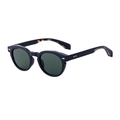 Gafas de sol ovaladas retro con montura negra, lentes verdes y remaches plateados - C5 Demi Negro Verde G15