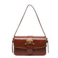 Bolso bandolera de cuero marrón caramelo vintage con acabado suave y hebilla de bronce - Marrón