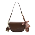 Modische braune Satteltasche mit Zierschleife und zwei austauschbaren Riemen - Braun