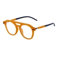 Steampunk sunglasses with orange frame, black temples and double bridge design - Orange Clear Lens (C9)