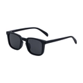 Matte black square frame sunglasses with dark polarized lenses and embossed temple detail - Matte Black All Gray