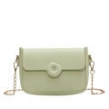 Borsa a tracolla in pelle PU verde menta con decoro circolare e catena dorata - Verde