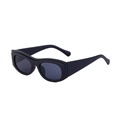 Occhiali da sole cat eye con ampia montatura nera opaca e lenti grigie da donna - Nero Opaco Grigio
