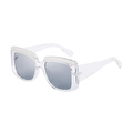 Lunettes de soleil carrées à monture transparente et verres réfléchissants gris - Transparent Argent Mercure