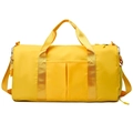 Borsa fitness giallo brillante di grande capacità in nylon impermeabile con separatore - Giallo