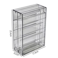 Transparent acrylic 4-layer jewelry organizer for earrings with vertical slide-out drawers - Multi-Layer Hook Jewelry Box / Clear