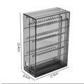 Transparent grey acrylic 4-layer drawer organizer for jewelry with vertical earring hangers - Multi-Layer Hook Jewelry Box / Transparent Grey