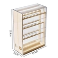 Clear acrylic jewelry organizer with 5 cream layers and dimension 25.4x17.4x8.5cm - Multi-Layer Hook Jewelry Box / Milk Yellow