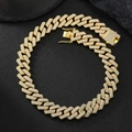 Schwere 20mm dreireihige Diamant-Cuban-Halskette mit luxuriöser Goldbeschichtung - 18 Zoll (45cm) / Gold