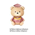 Inflatable brown bear graduation foil balloon in purple gown and cap 40x65cm - Pink Graduation Bear Balloon
