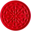 Red silicone slow feeder mat for dogs with fish pattern textured surface - Red Fish Shape with Suction Cups