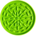 Vibrant green silicone round lick mat for dogs with fish pattern and suction base - Green Fish Shape with Suction Cups