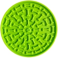 Green silicone slow feeder mat with bone pattern and suction cups for dogs - Green Dog Bone Shape with Suction Cups