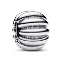Charm in argento stile Pandora con trama a coste per la creazione di gioielli fai-da-te - Sfera a Coste Argento (013)