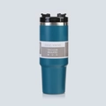 30oz vacuum insulated dark blue tumbler with straw lid and matte finish - 30oz / Lake Blue