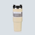 Insulated 30oz cream tumbler with matte finish and black lid for outdoor travel use - 30oz / Off White