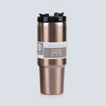 30oz rose gold insulated tumbler with 890ml capacity and black lid in a sleek finish - 30oz / Gold