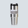 30oz vacuum insulated stainless steel tumbler in brushed silver finish with black slider lid - 30oz / Silver