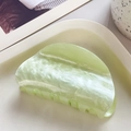 Light green acrylic hair claw clip with elegant marble pattern for thick hair styling - Semicircle Style / Green