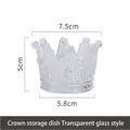 Transparent crown glass storage dish for jewelry and candles with specific dimensions - Small / Clear