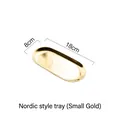 Nordic small golden oval metal tray 18x8cm with luxury gold finish for jewelry storage - Small / Gold
