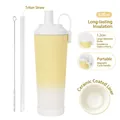 830ml gelber Farbverlauf Edelstahl Thermobecher mit Keramikbeschichtung und Griff - 830ml / Hellgelb-Verlauf