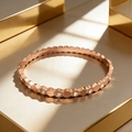 Rose gold honeycomb bangle with pavé crystals in a modern 18K plated stainless steel finish - Honeycomb Rhinestone / Rose Gold