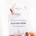 Silver triangle zircon ring with velvet box and sentimental tribe gift card - Ring And Jewelry Box And Greeting Card / Adjustable Open / White Gold