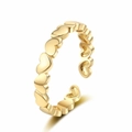 Minimalist open heart ring in 18k gold plated copper with multi-heart design for women - Adjustable Open / Gold