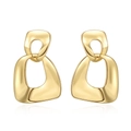 Modische 18K vergoldete geometrische Gliederohrringe mit hochglanzpolierter Oberfläche - Gold
