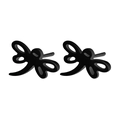 Orecchini a perno a forma di libellula minimalisti in metallo nero opaco dal design simmetrico - Nero Opaco