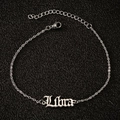 Bracelet de cheville en acier argenté avec pendentif signe Balance sur fond noir - Balance / Argent