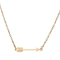 Detailed view of a sleek golden arrow pendant with a delicate link chain on white backdrop - Arrow Gold (716)