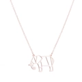 Vue détaillée d'un pendentif éléphant en or rose avec un design géométrique découpé - Éléphant Géométrique (348) / Or rose
